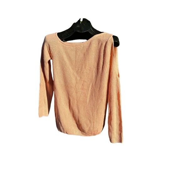 SHEIN Crew Peach Long Sleeve Peekaboo Sweater Size M - Picture 1 of 7